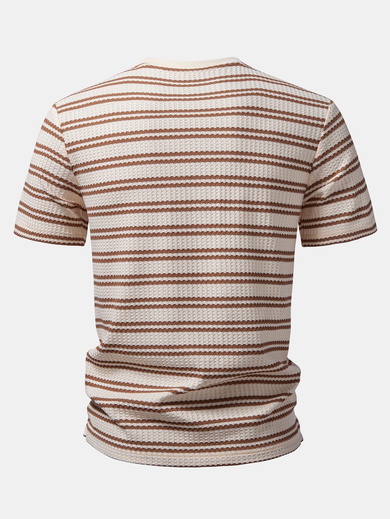 Stripe Waffle T-Shirt & Elastic Waist Chino Shorts