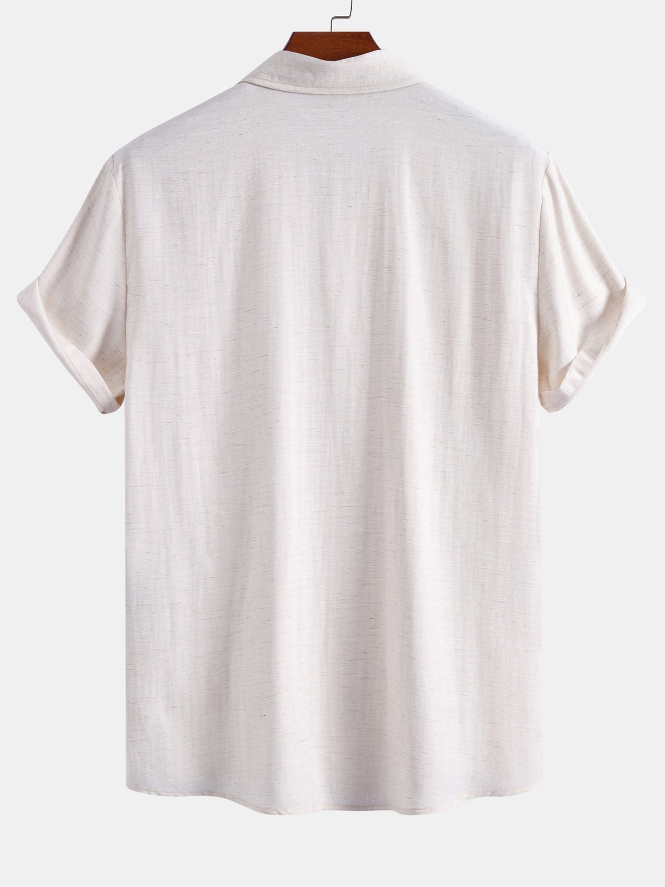 Linen Rayon Blend Button Up Shirt & Drawstring 7" Shorts