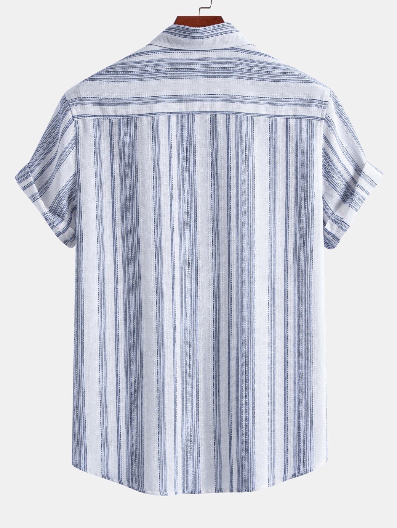 Stripe Linen Look Button Up Shirt & Linen Look Stripe Straight Leg Pants