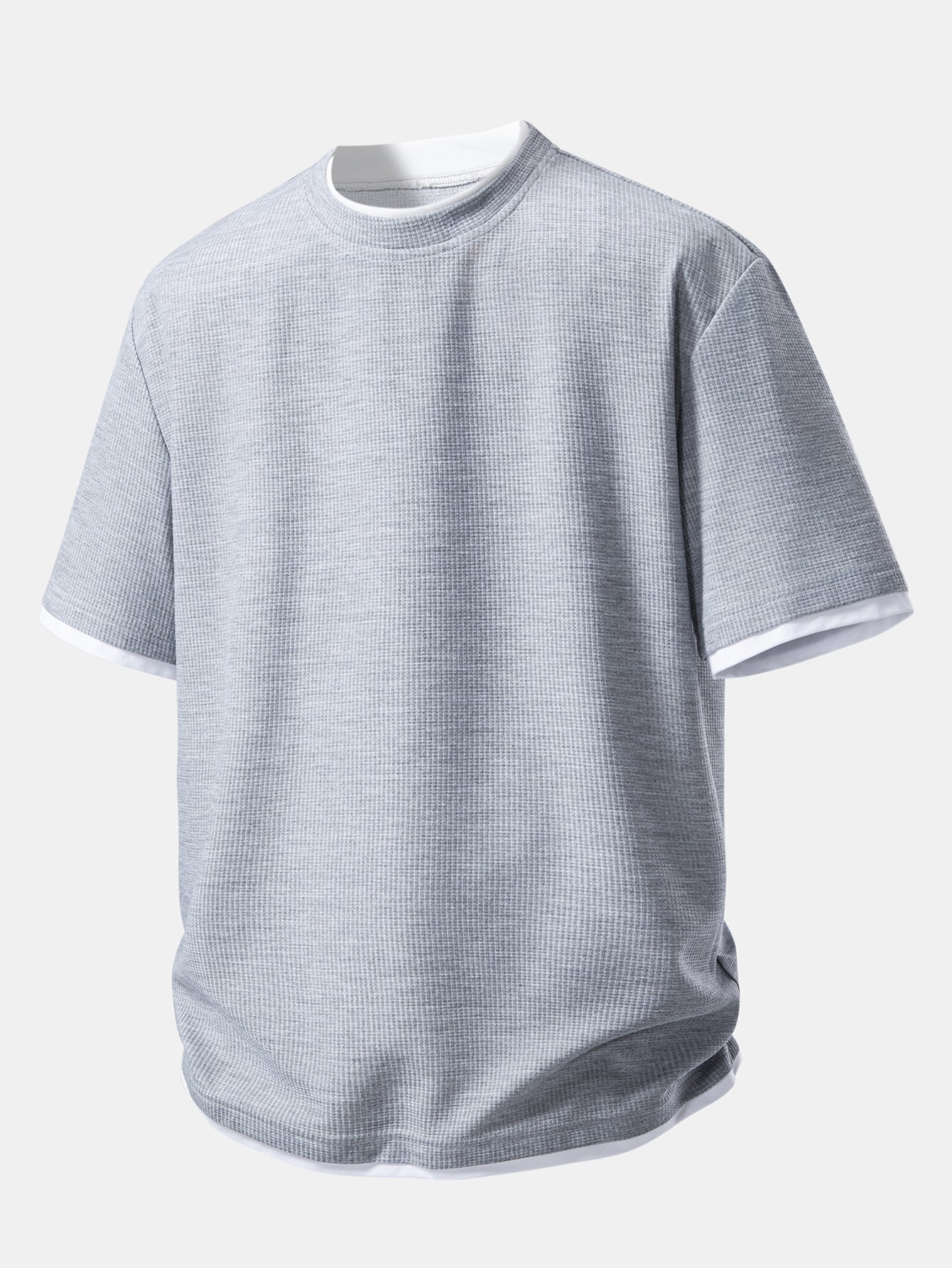 Relax Fit 2 In 1 Waffle Crew Collar T-Shirt & Waffle 7″‌ Shorts