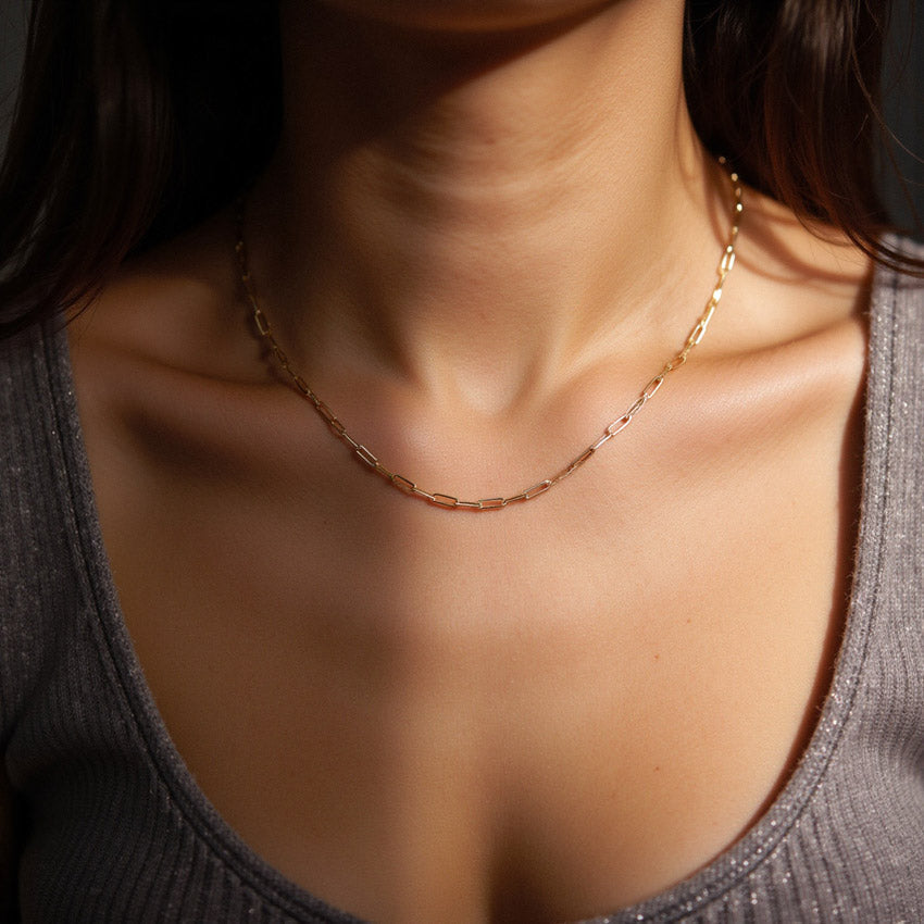 Elle-Paperclip Chain Necklace