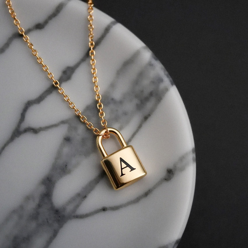Padlock Initial Necklace (Bundle)
