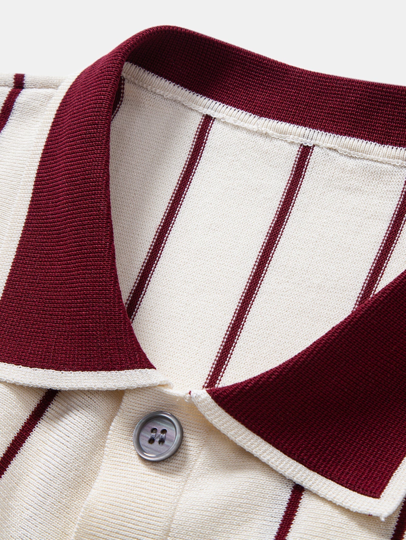 Stripe Button Up Knit Shirt & Slim Fit Tapered Trousers
