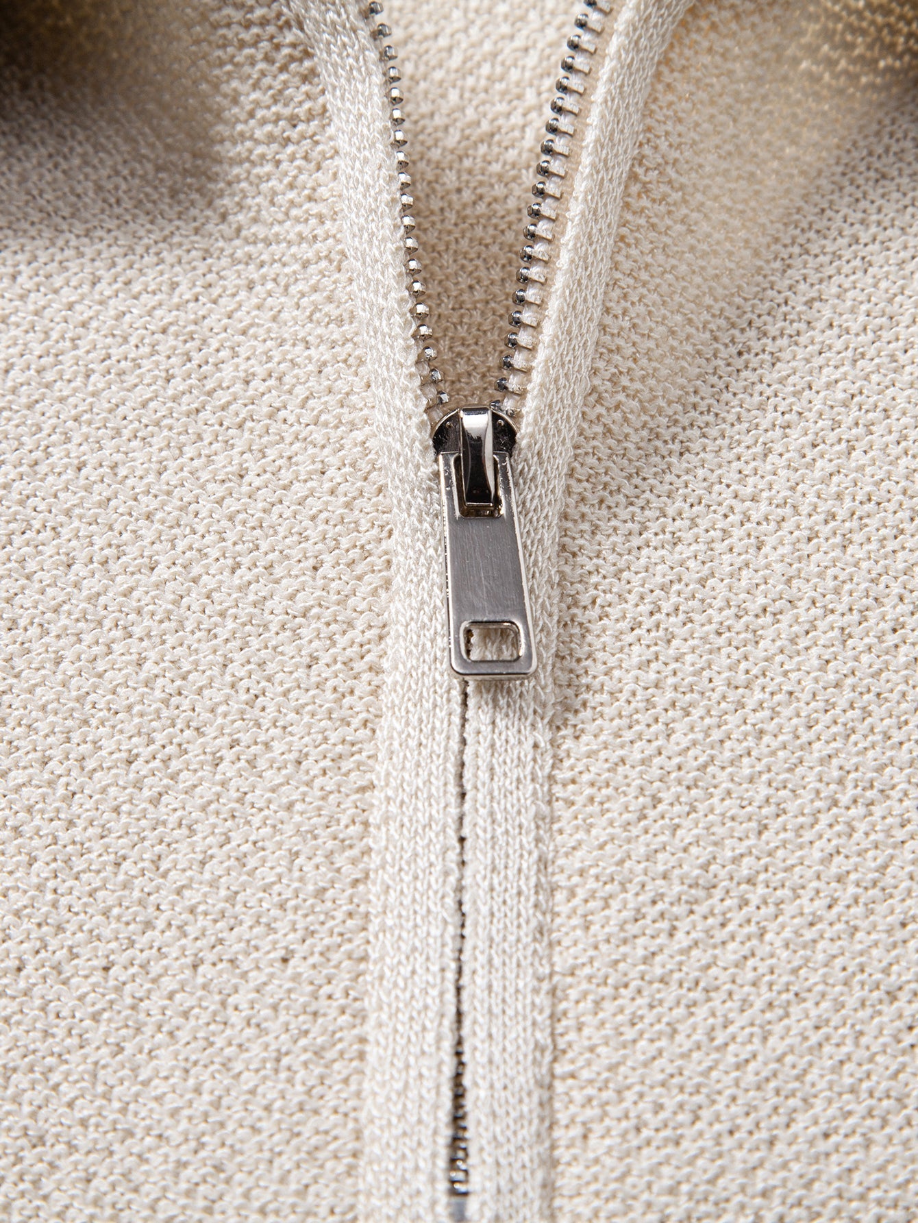 Contrast Zipper Knit Polo & Slim Fit Tapered Trousers