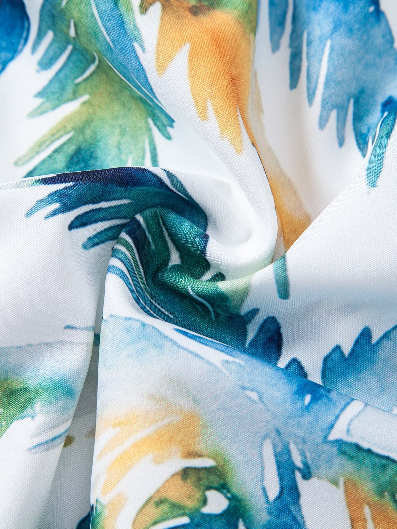Watercolor Palm Tree Print Shirt & Swim Shorts