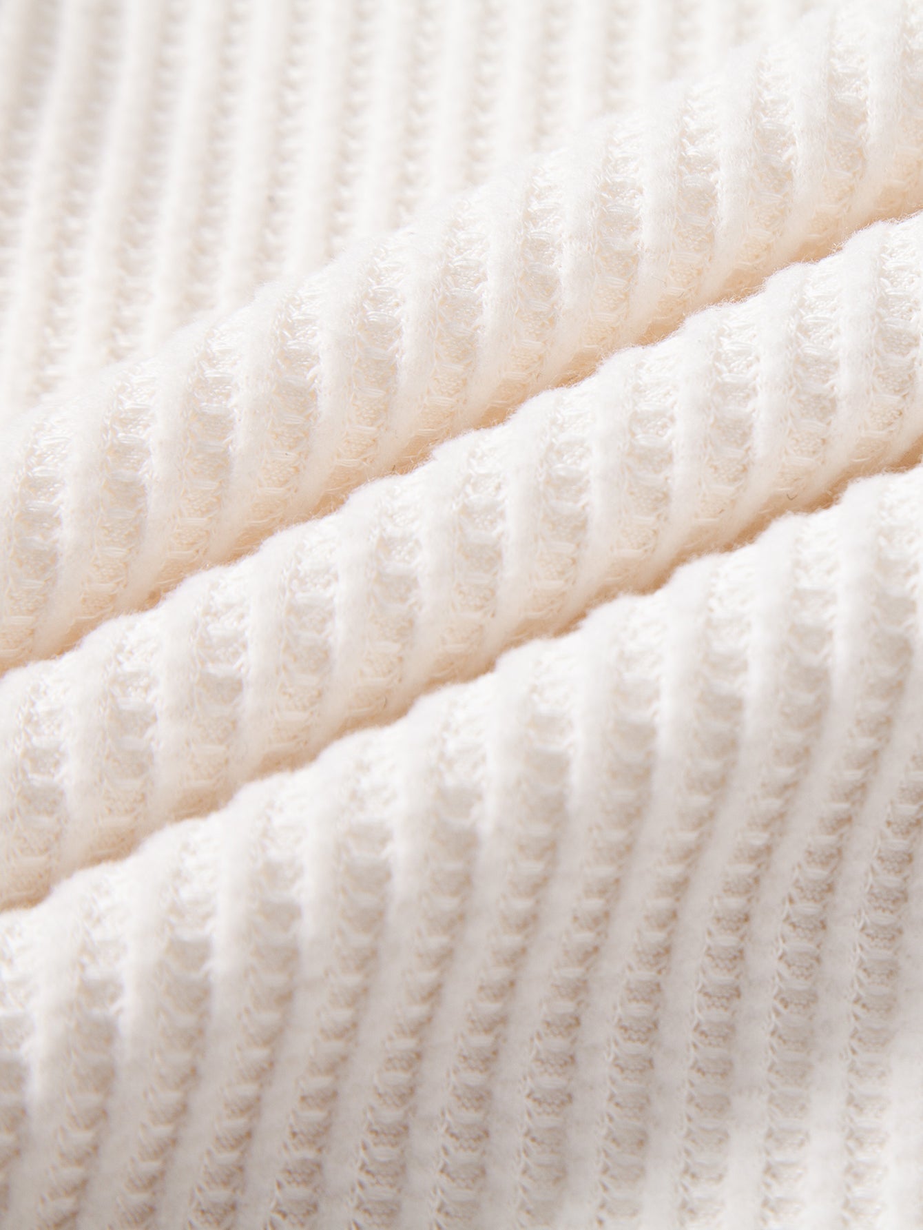 Contrast Knit Waffle Johnny Collar Polo & Drawstring Knitted Waffle Shorts