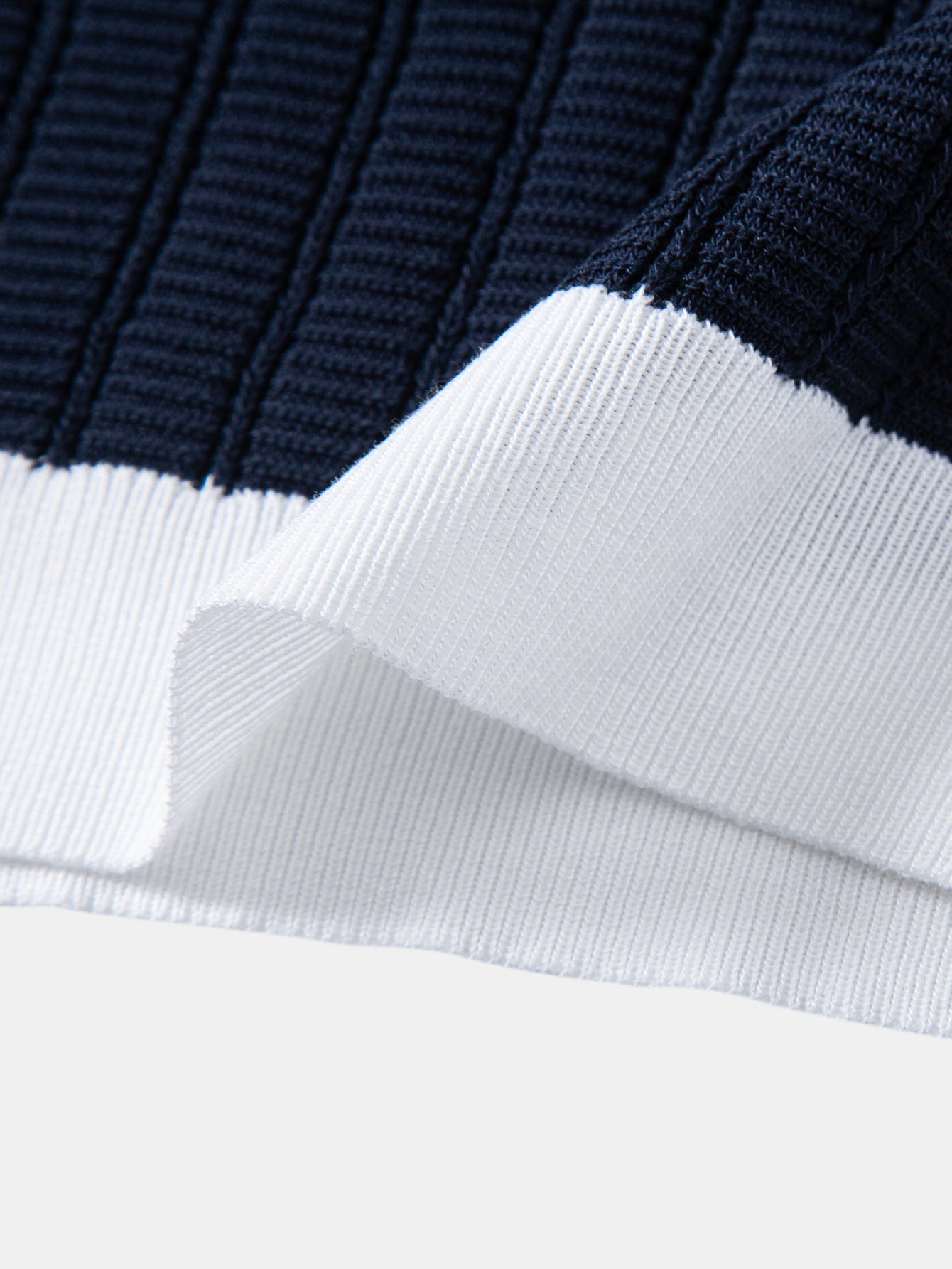 Contrast Textured Johnny Collar Knit Polo & Crinkle Textured Straight Leg Pants
