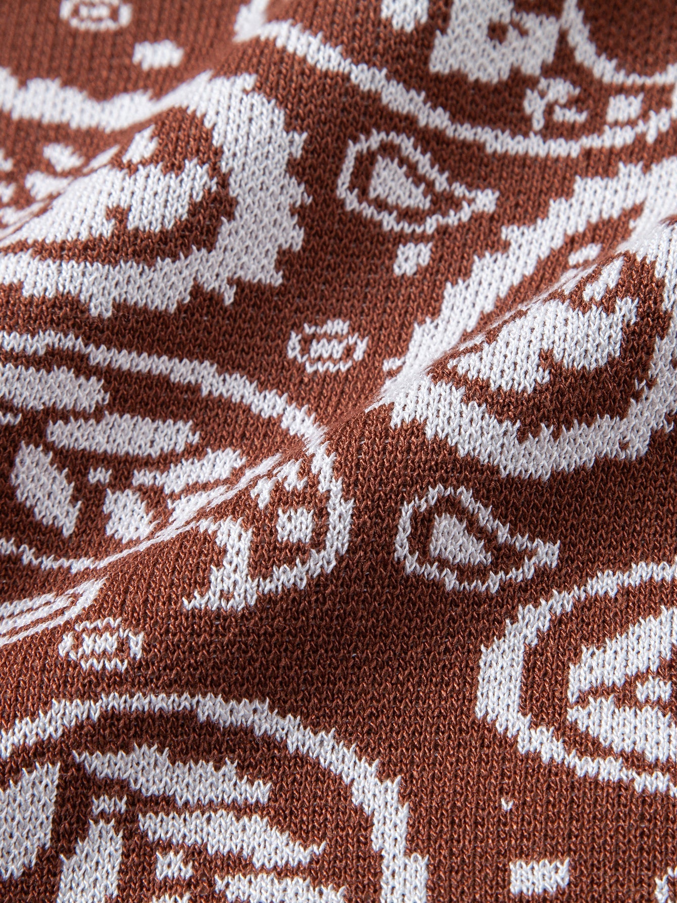 Paisley Button Up Knit Shirt & Knit Shorts
