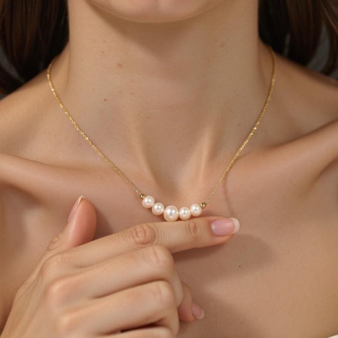 Pearl Cluster Necklace (Bundle)