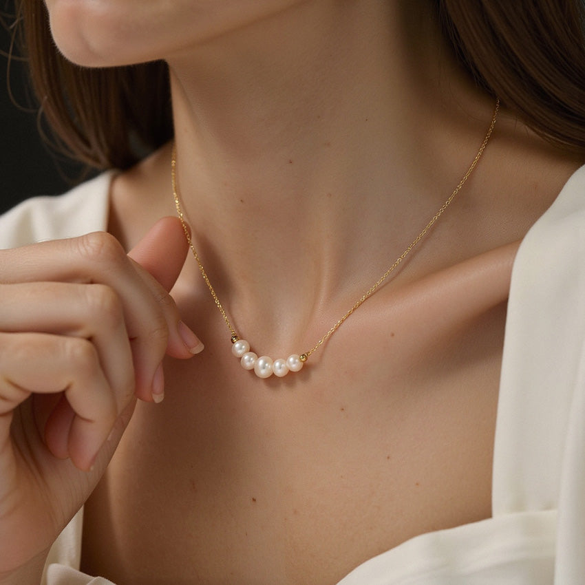 Pearl Cluster Necklace (Bundle)