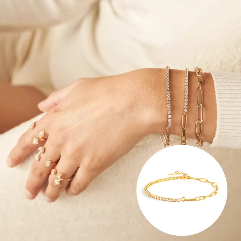 1/2 Tennis Chain Bracelet
