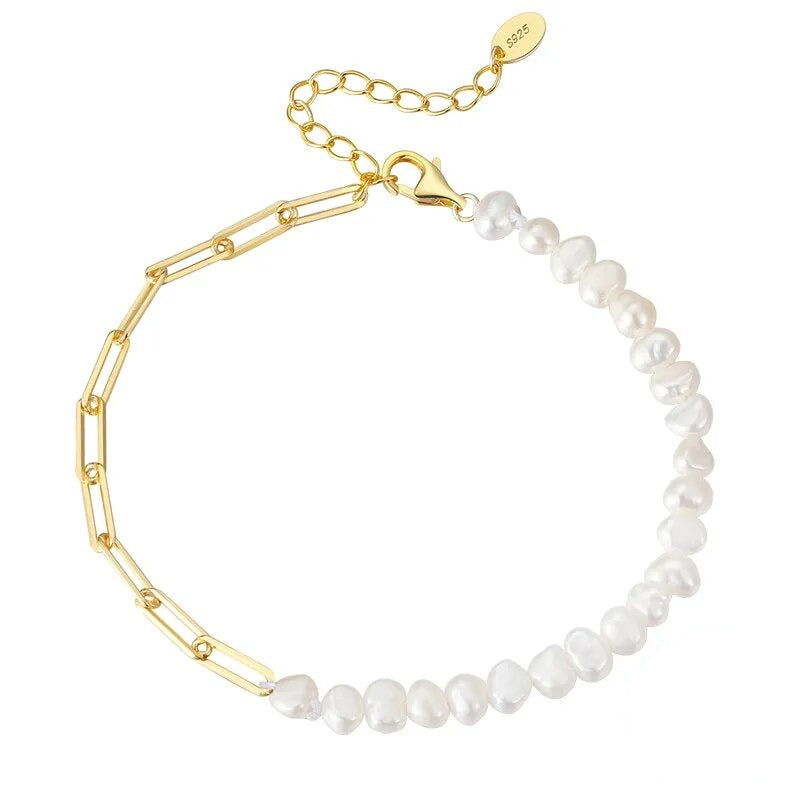Paperclip Pearl Bracelet