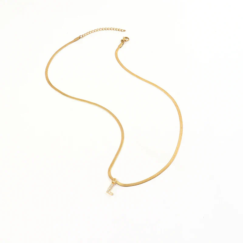 Initial Herringbone Necklace