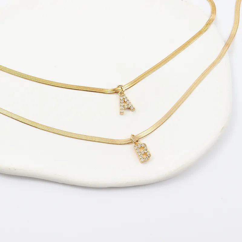 Initial Herringbone Necklace
