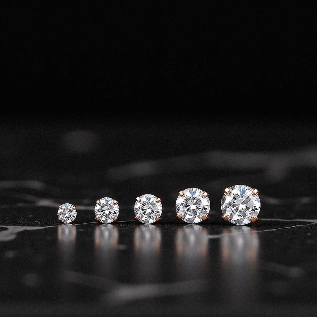 Solitaire x5 Stud Earrings