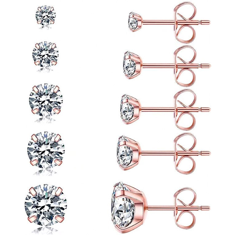 Solitaire x5 Stud Earrings