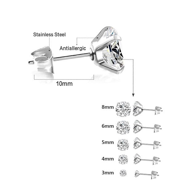 Solitaire x5 Stud Earrings