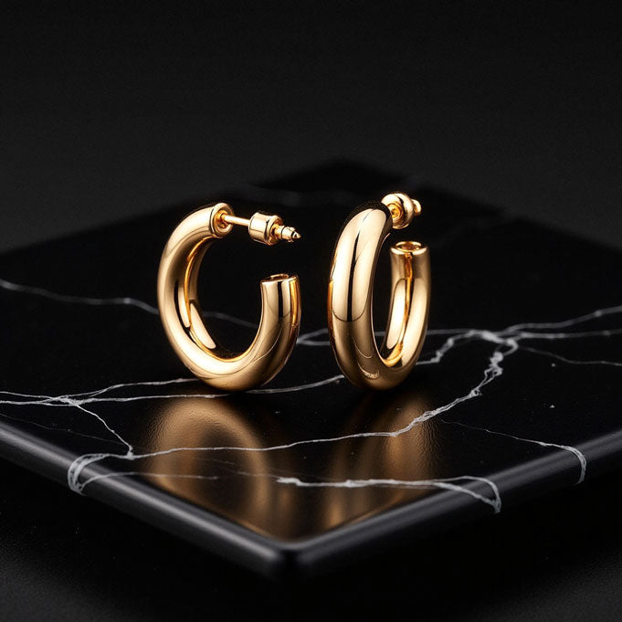 Tubular C-Hoop Earrings (Bundle)