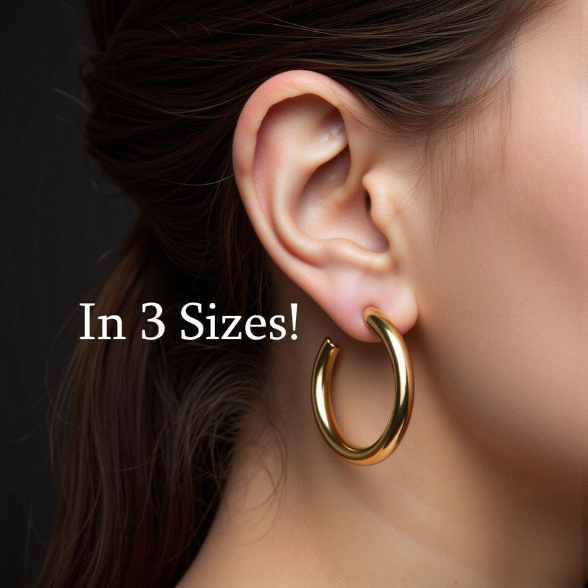 Tubular C-Hoop Earrings (Bundle)