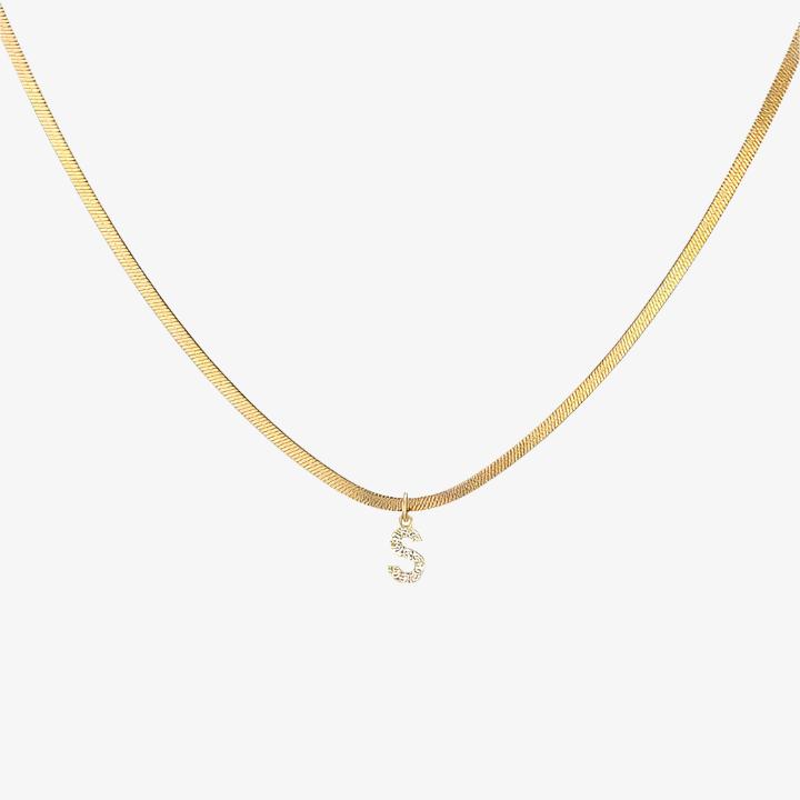 Initial Herringbone Necklace