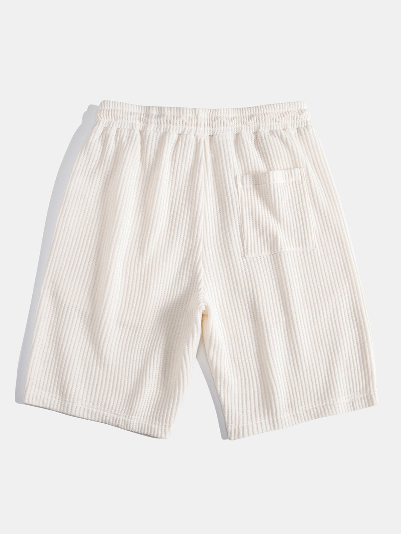 Contrast Knit Waffle Johnny Collar Polo & Drawstring Knitted Waffle Shorts