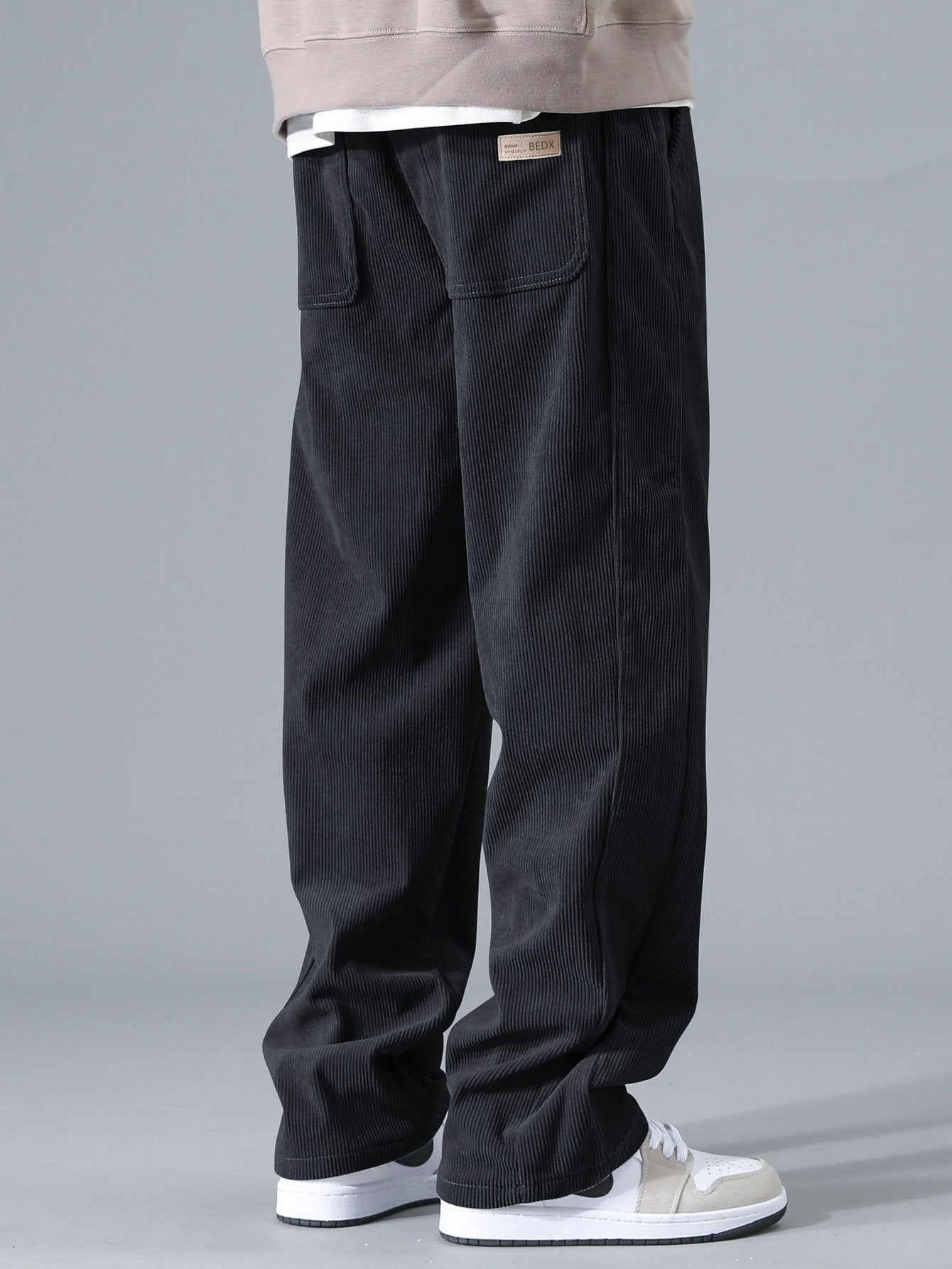 Quarter Zip Corduroy Raglan Sleeve Sweatshirt & Straight Leg Corduroy Pants