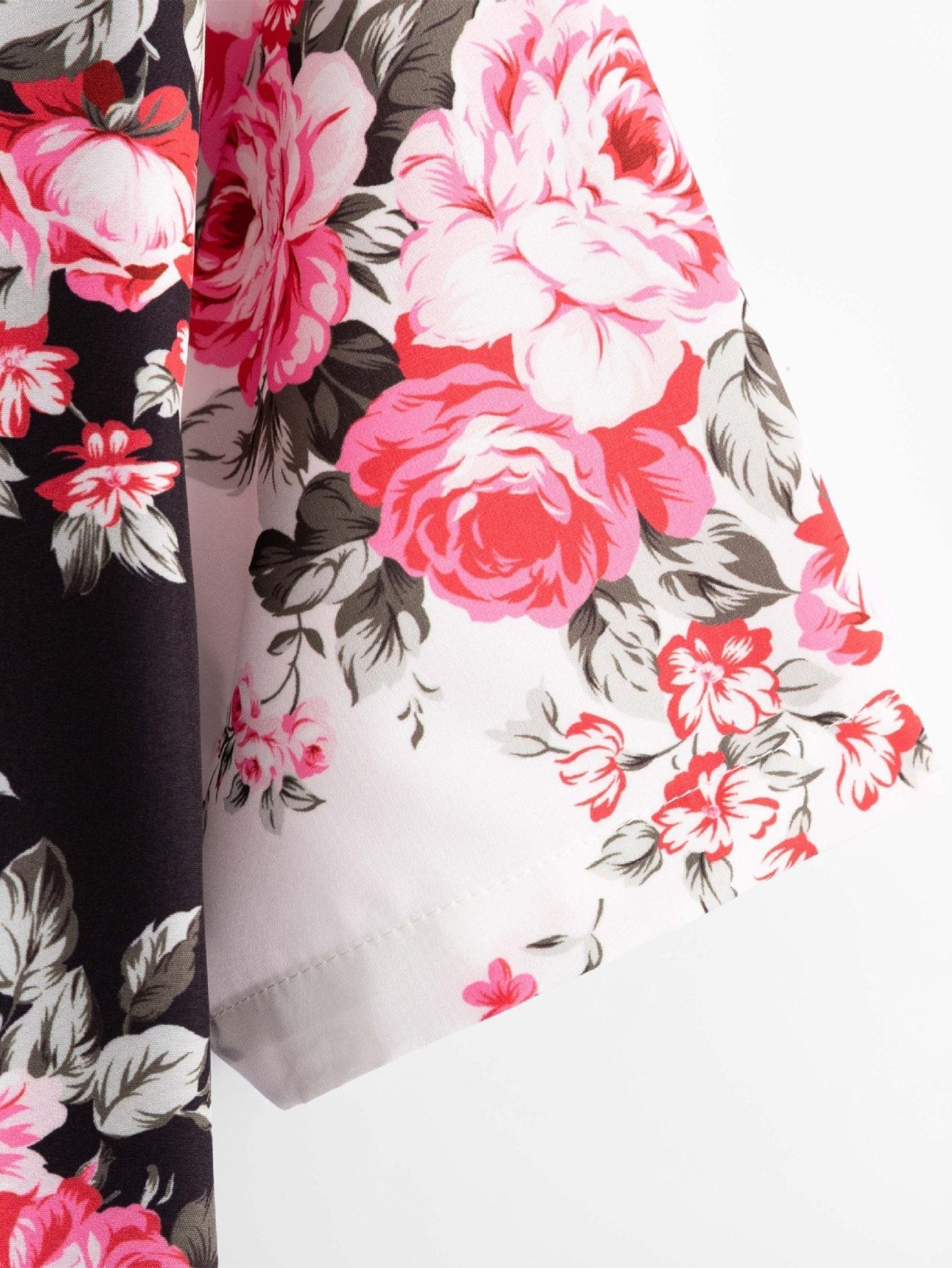 Too Tone Rose Print Button Up Shirt & Swim Shorts