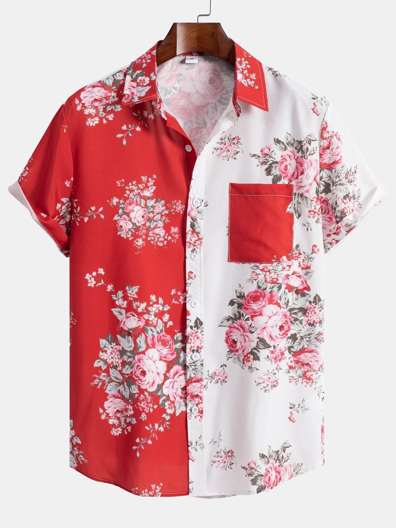 Too Tone Rose Print Button Up Shirt & Swim Shorts